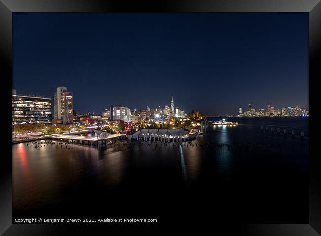 Long Exposure Lower Manhattan Framed Print by Benjamin Brewty