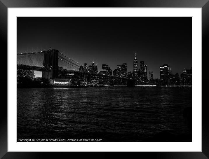 New York Skyline Framed Mounted Print by Benjamin Brewty