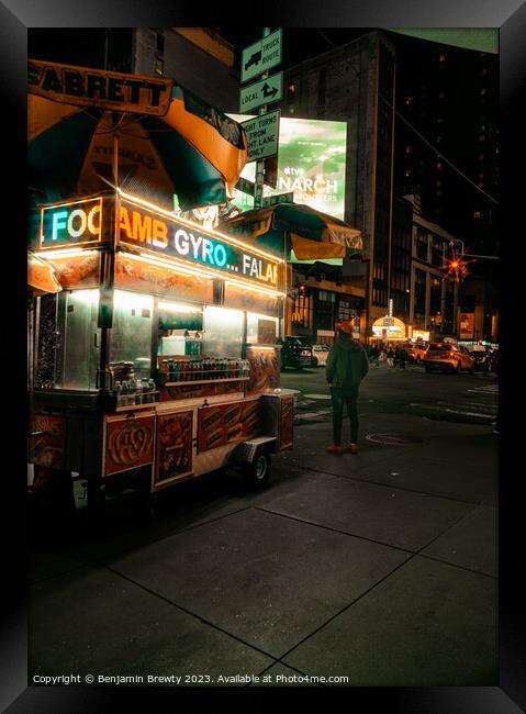 NYC Street Food Framed Print by Benjamin Brewty