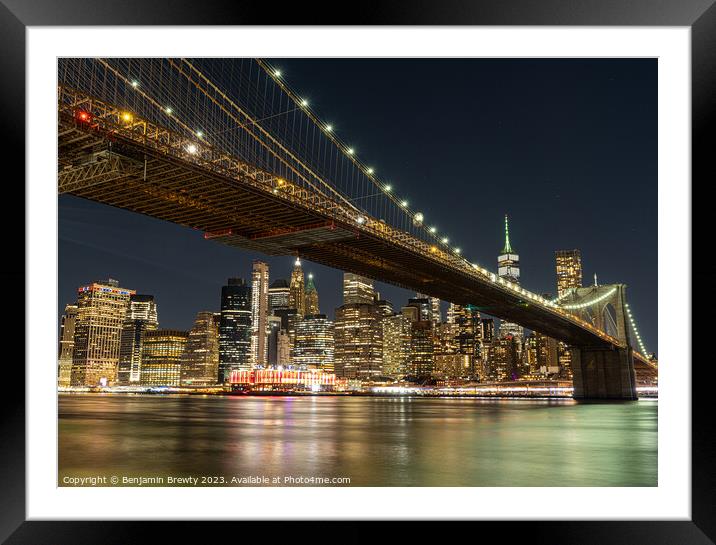 Long Exposure New York City Skyline Framed Mounted Print by Benjamin Brewty