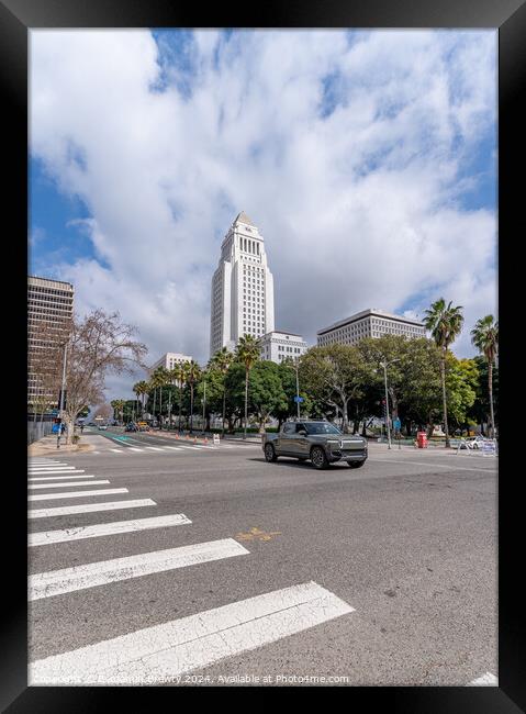 Los Angeles City Hall Framed Print by Benjamin Brewty