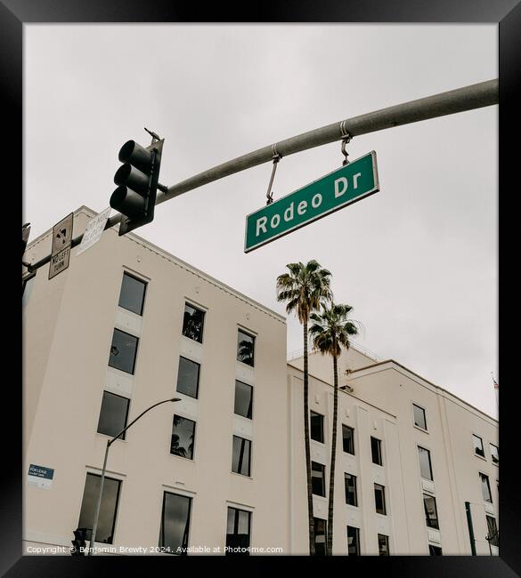 Rodeo Drive Street Sign Framed Print by Benjamin Brewty