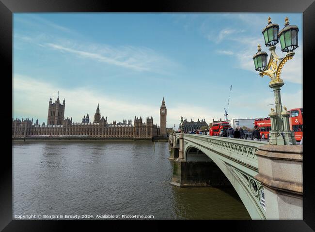 Westminster Bridge Framed Print by Benjamin Brewty