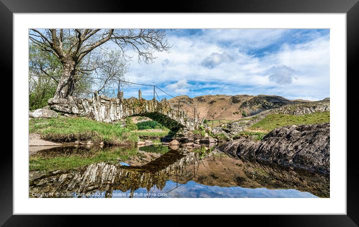 Slaters bridge with River Brathay Little Langdale Framed Mounted Print by Julian Carnell