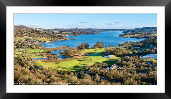 Windermere with snow on the fells Framed Mounted Print by Julian Carnell