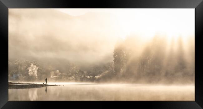 Magical sunrise with reflections over Derwent Water Framed Print by Julian Carnell