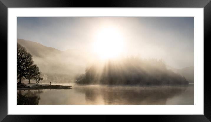 Misty reflections in the Lake District (Derwent Water) Framed Mounted Print by Julian Carnell