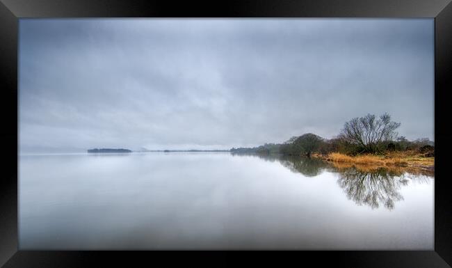 Misty Loch Leven Framed Print by William Starkey