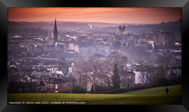 View over the city of Bath Framed Print by Simon Lees