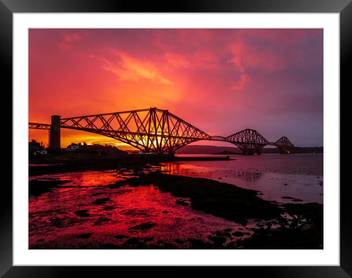Forth Bridge Sunrise Framed Mounted Print by Set Up, Shoots and Leaves