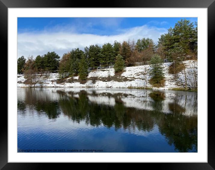 Watergrove Reservoir Winter Reflection  Framed Mounted Print by Gemma De Cet