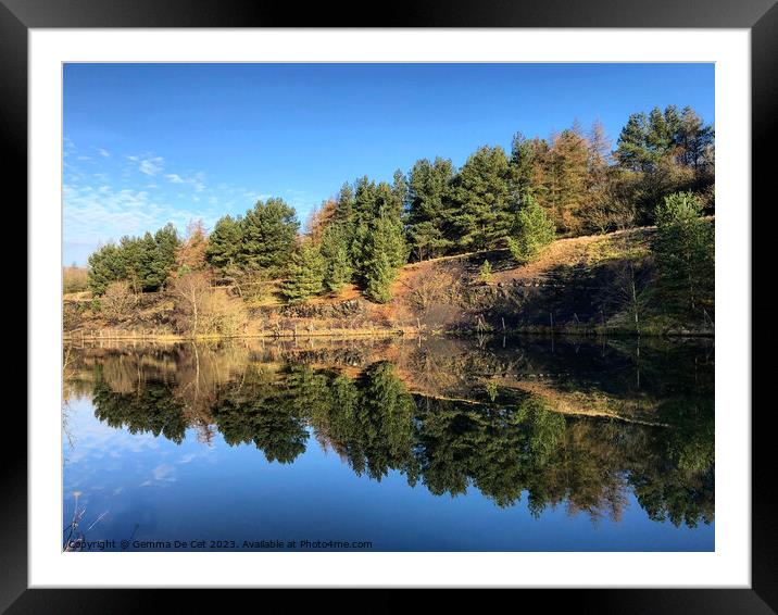 Tree Reflection at Watergrove Reservoir  Framed Mounted Print by Gemma De Cet