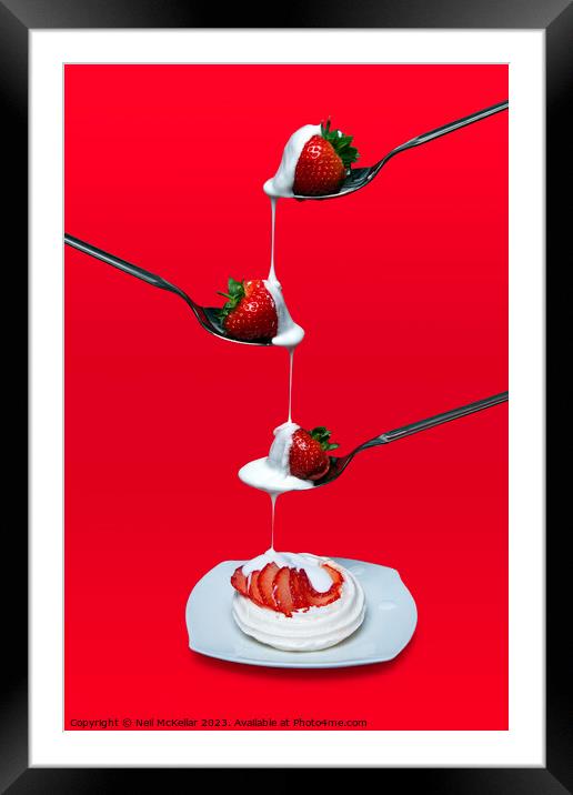 Strawberries and Cream Framed Mounted Print by Neil McKellar