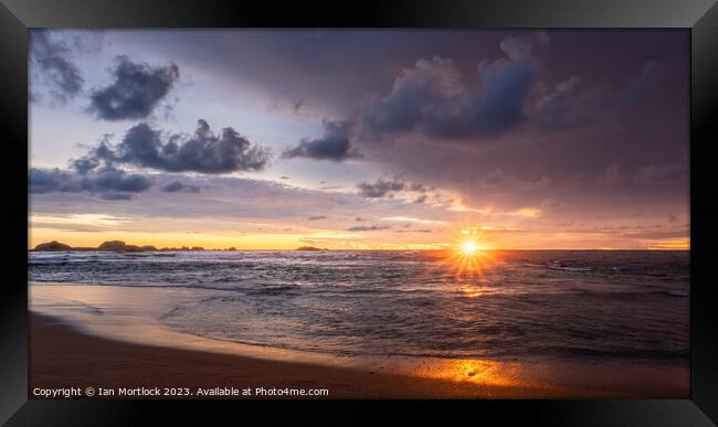 Sri Lankan Beach Sunset Framed Print by Ian Mortlock
