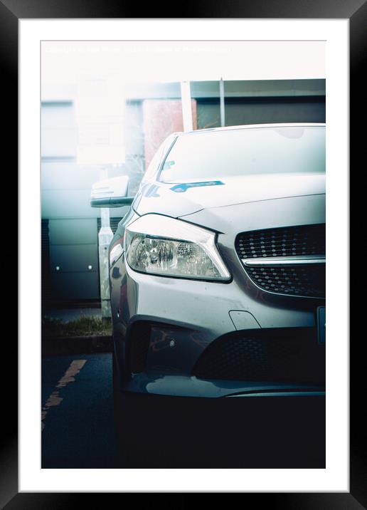 Mercedes Benz Front Light Framed Mounted Print by Alex Brown