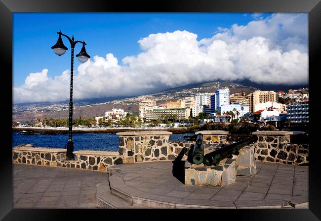 View of Puerto de la Cruz from Plaza de Europa, Tenerife, Canary Framed Print by Fabrizio Troiani