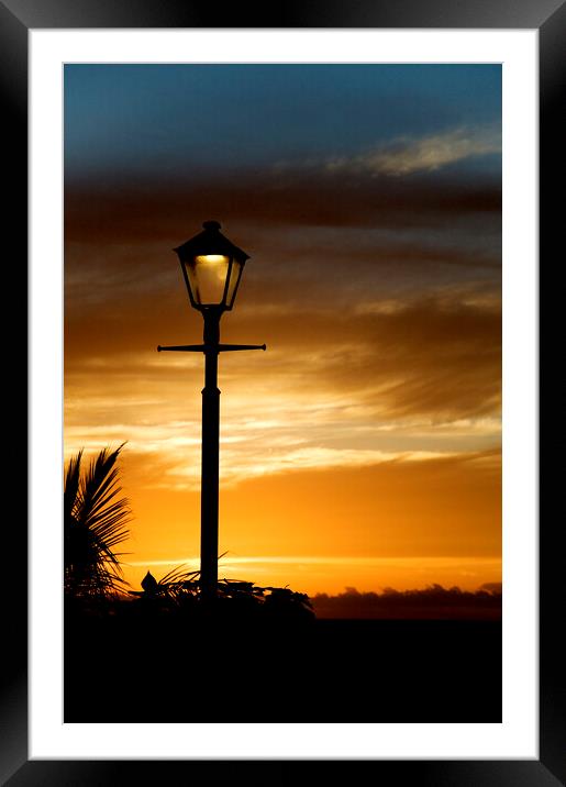 Silhouette of a street lamp Framed Mounted Print by Fabrizio Troiani