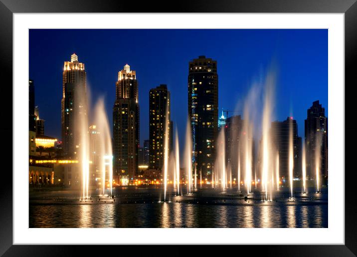 The Dubai Fountain Framed Mounted Print by Fabrizio Troiani