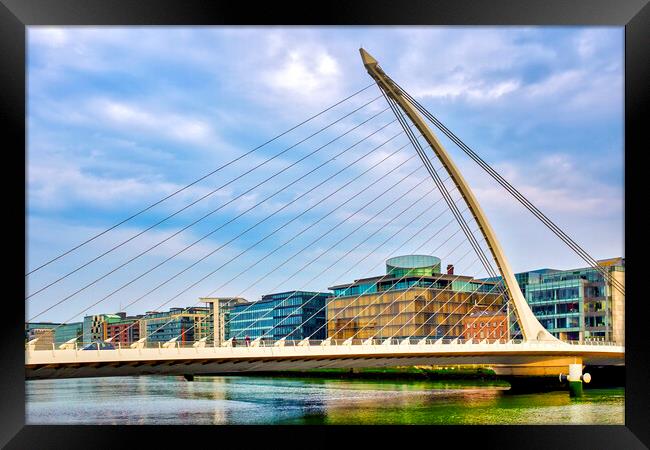 Samuel Beckett Bridge Framed Print by Fabrizio Troiani