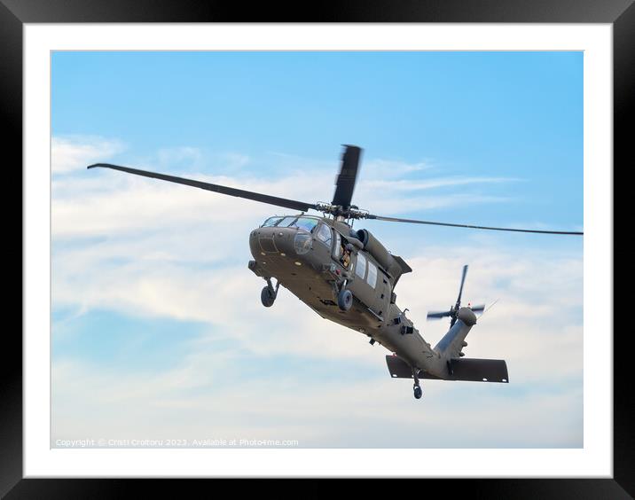 Military helicopter Framed Mounted Print by Cristi Croitoru