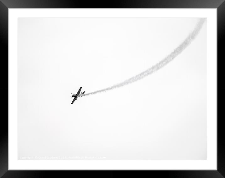 Minimalist  acrobatic aircraft Framed Mounted Print by Cristi Croitoru