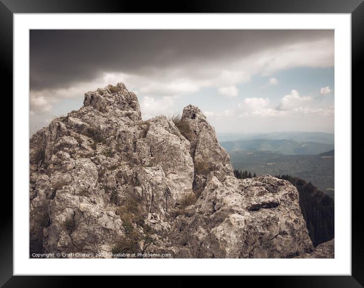Beautiful landscape in Carpathian Mountains. Framed Mounted Print by Cristi Croitoru