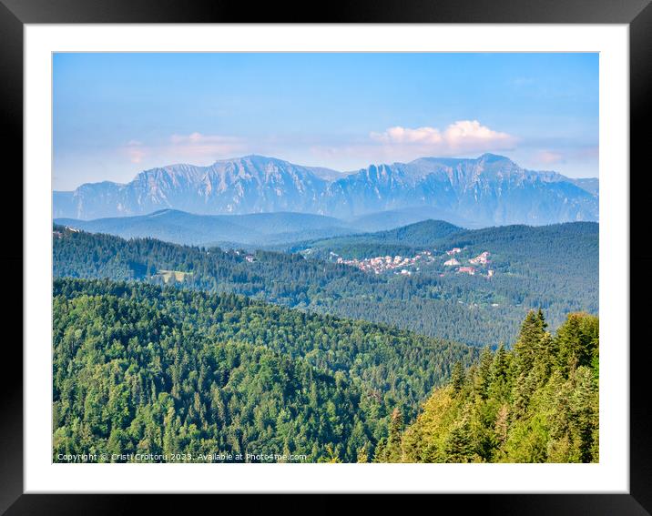 Beautiful landscape in Carpathian Mountains of Romania. Framed Mounted Print by Cristi Croitoru