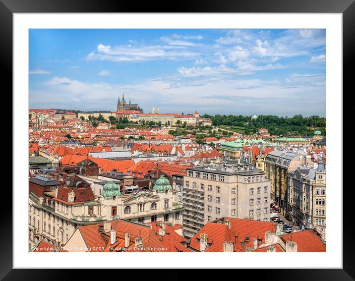 Aerial view with the Prague Castle Framed Mounted Print by Cristi Croitoru
