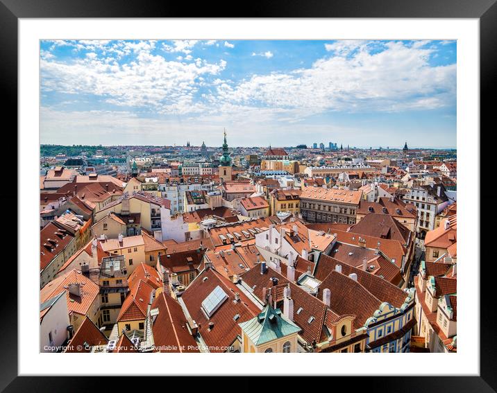 View with the city of Prague Framed Mounted Print by Cristi Croitoru