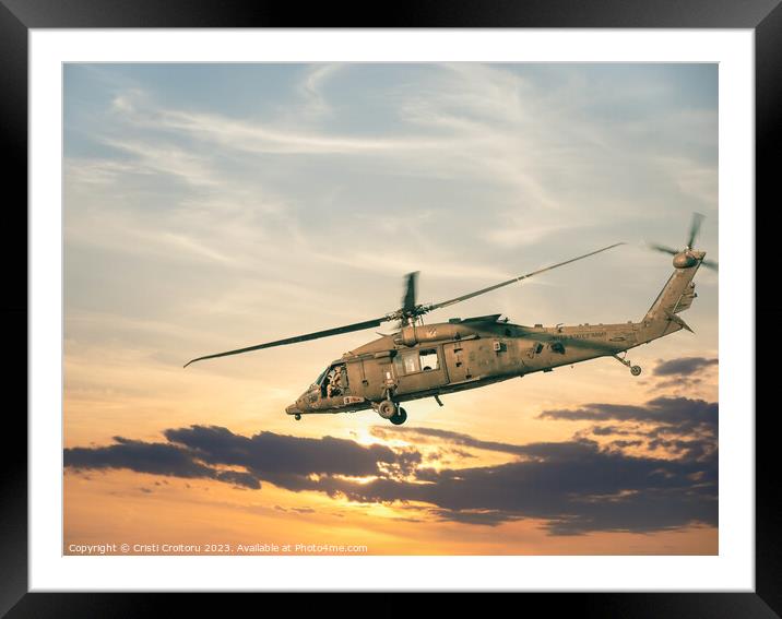 Sikorsky UH-60 Black Hawk Framed Mounted Print by Cristi Croitoru