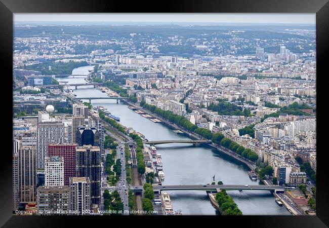 Aerial view of Paris from top Framed Print by Sebastian Radu