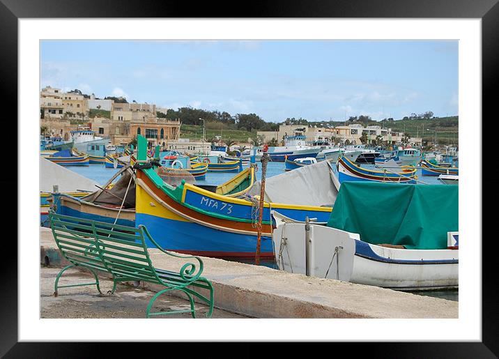 Fishing Boats Framed Mounted Print by Dorianne Austin