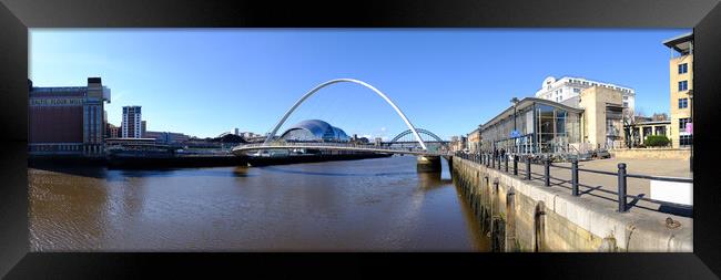 Majestic Bridges Overlooking Newcastle Quayside Framed Print by Steve Smith