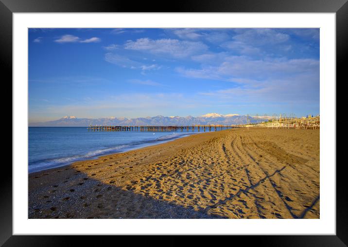 Lara Beach Antalya Turkey Framed Mounted Print by Steve Smith