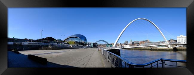 Gateshead Millennium Bridge Pano Framed Print by Steve Smith