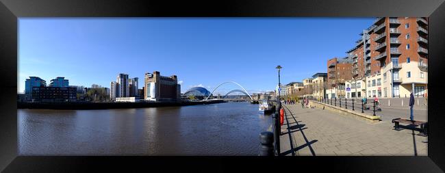 Newcastle Quayside Panoramic Framed Print by Steve Smith