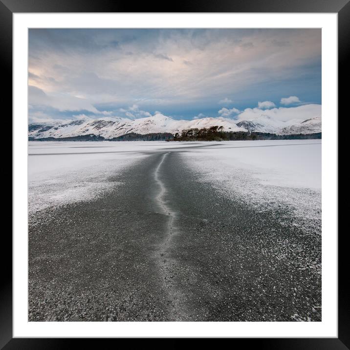 Frozen Derwentwater Framed Mounted Print by Steve Smith