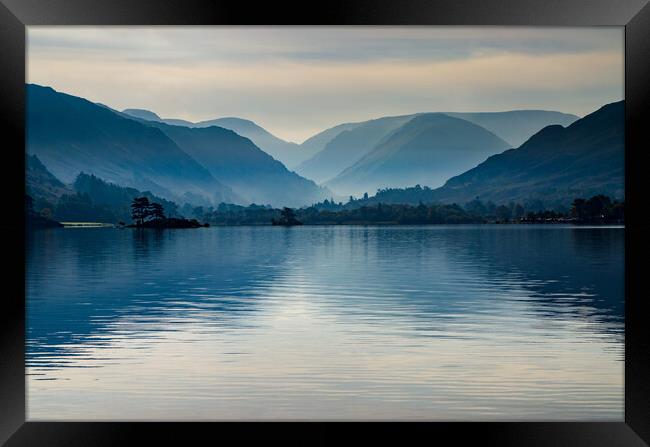 Misty Ullswater Framed Print by Steve Smith