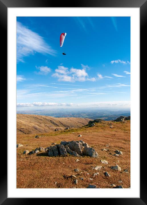 Coniston Paraglider Framed Mounted Print by Steve Smith