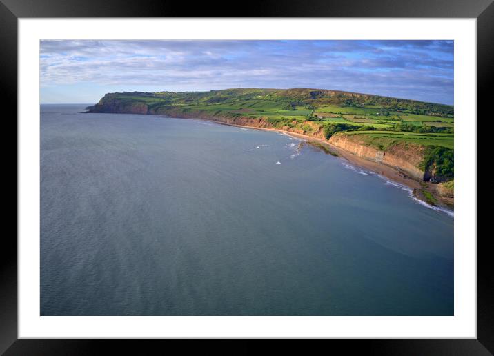 Coastal Charm Aerial View of Robin Hoods Bay Framed Mounted Print by Steve Smith
