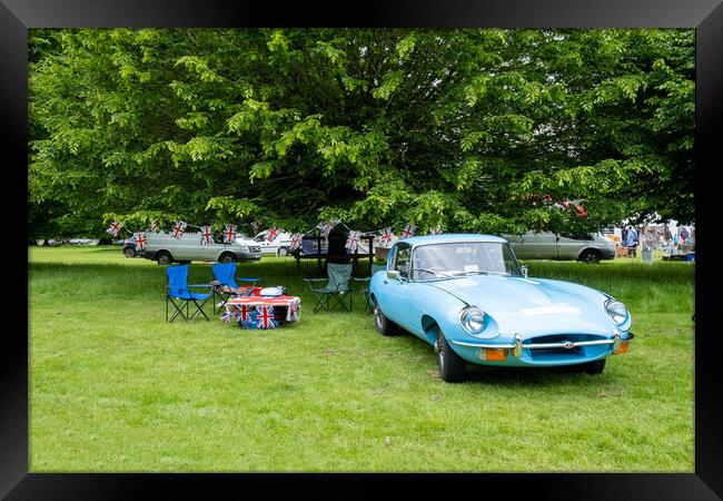 Jaguar E-Type Newby Hall Framed Print by Steve Smith