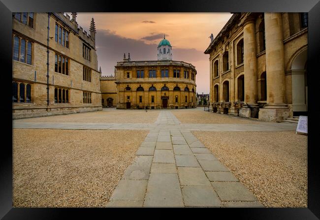 Enchanting Oxford Library Scene Framed Print by Steve Smith