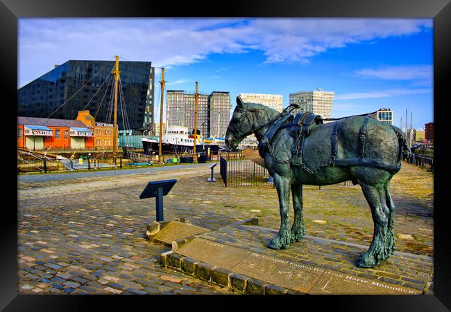 Tribute to Liverpools Working Horses Framed Print by Steve Smith