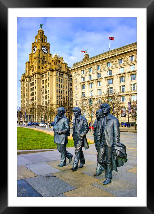 The Beatles Pier Head Liverpool Framed Mounted Print by Steve Smith