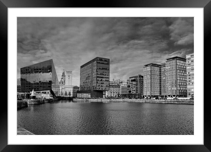 Royal Albert Docks Liverpool Mono Framed Mounted Print by Steve Smith