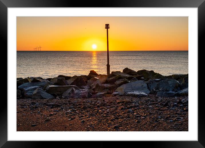 Withernsea Sunrise Framed Mounted Print by Steve Smith