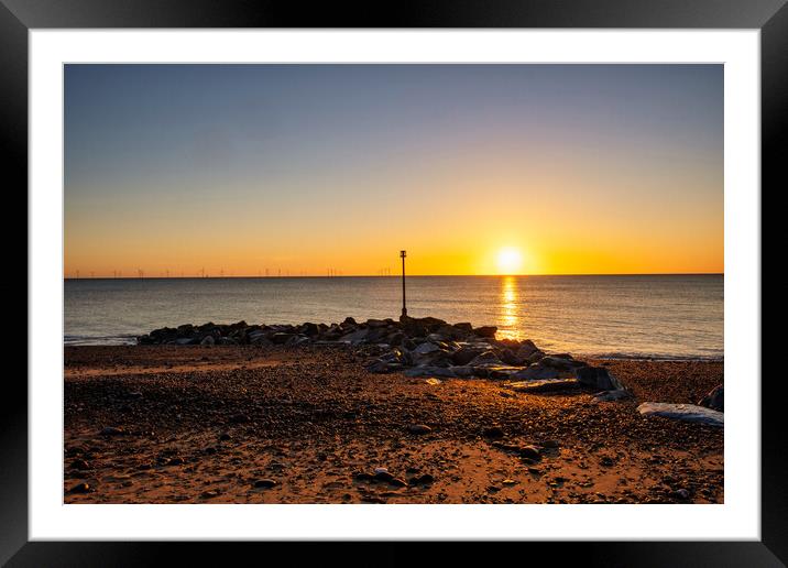 Withernsea Sunrise Framed Mounted Print by Steve Smith