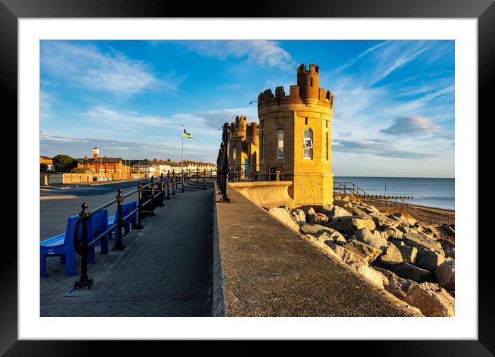 Withernsea Pier Towers Framed Mounted Print by Steve Smith
