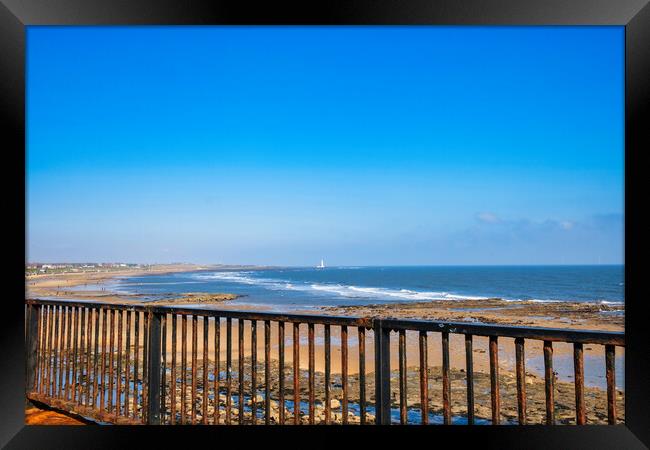 Whitley Bay Beach Framed Print by Steve Smith