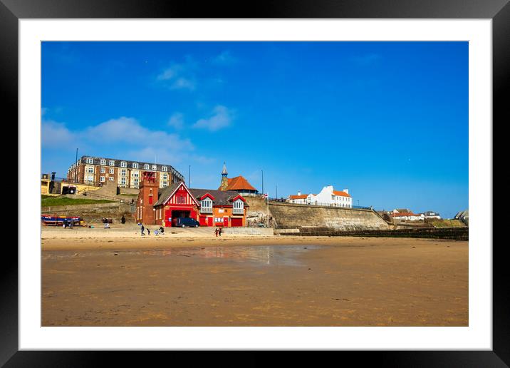 Cullercoats Beach Framed Mounted Print by Steve Smith